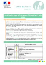 Santé des forêts Grand Est, Contribution pour le PRFB 2016 - DRAAF Grand Est